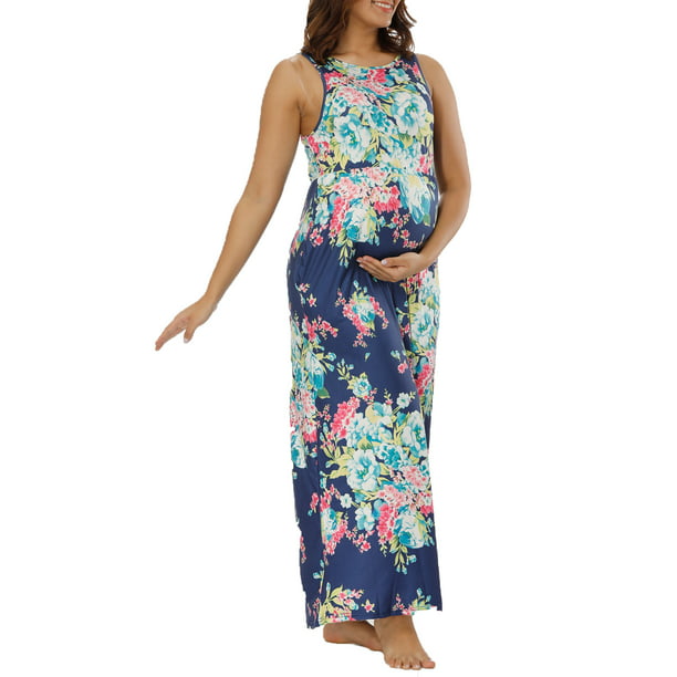 Pregnant Maternity Women Long Maxi Floral Dress Casual Party Photography Props